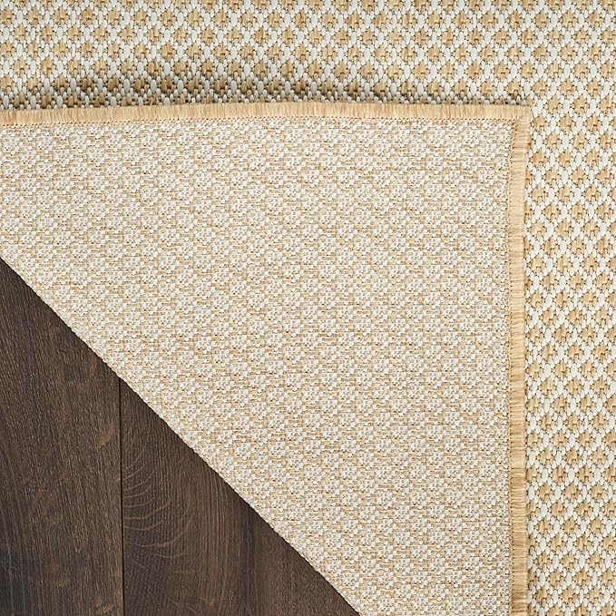 Nourison Courtyard Natural 5' x 7' Area Rug - Easy Clean, Non Shedding, Bed Room, Living Room, Dining Room, Kitchen (5' x 7')