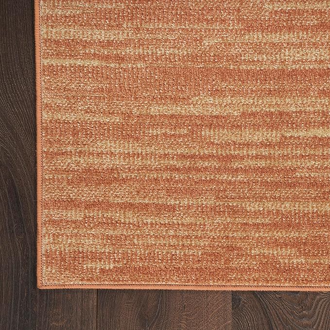 Nourison Essentials Indoor/Outdoor Rust 10' x 14' Area Rug, Easy Cleaning, Non Shedding, Bed Room, Living Room, Dining Room, Backyard, Deck, Patio (10x14)